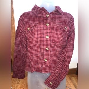 American Eagle cropped flannel